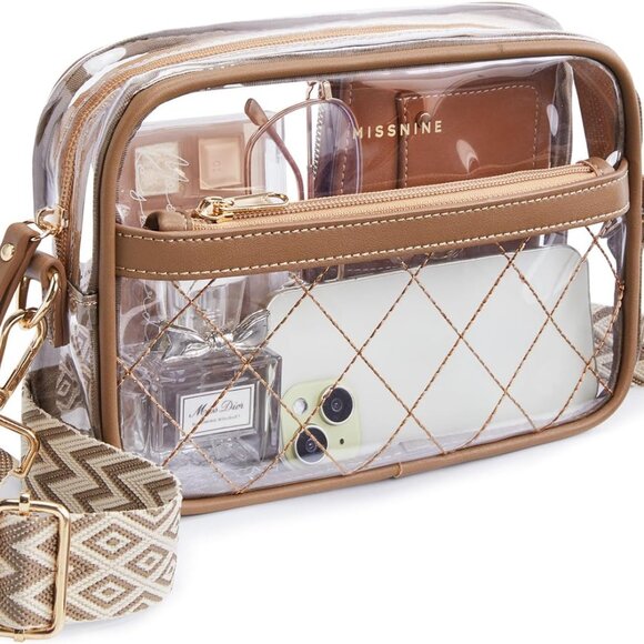 Clear Bag for Stadium Events Quilted Clear Purse for Women Stadium Approved PVC
